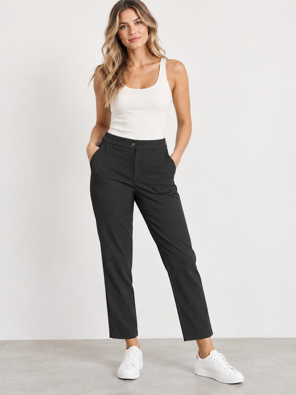 Eileen Fisher Black Straight-Leg Pants
